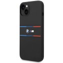 BMW BMHCP15S22SDTK iPhone 15 / 14 / 13 6.1" czarny/black hardcase M Silicone Tricolor Lines