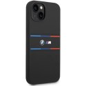 BMW BMHCP15S22SDTK iPhone 15 / 14 / 13 6.1" czarny/black hardcase M Silicone Tricolor Lines