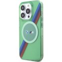 BMW BMHMP15LHDTN iPhone 15 Pro 6.1" zielony/green hardcase M Tricolor Stripes MagSafe