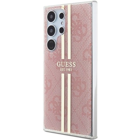 Guess GUHCS24LH4PSEGP S24 Ultra S928 różowy/pink hardcase IML 4G Gold Stripe