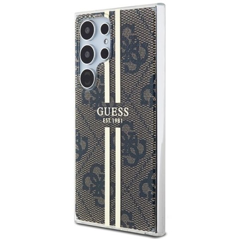 Guess GUHCS24LH4PSEGW S24 Ultra S928 brązowy/brown hardcase IML 4G Gold Stripe