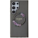 Guess GUHMS24LHFWFCK S24 Ultra S928 czarny/black hardcase IML Flowers Wreath MagSafe