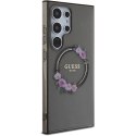 Guess GUHMS24LHFWFCK S24 Ultra S928 czarny/black hardcase IML Flowers Wreath MagSafe