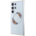 Guess GUHMS24LHFWFCT S24 Ultra S928 przeźroczysty/transparent hardcase IML Flowers Wreath MagSafe