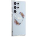 Guess GUHMS24LHFWFCT S24 Ultra S928 przeźroczysty/transparent hardcase IML Flowers Wreath MagSafe