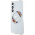 Guess GUHMS24MHFWFCT S24+ S926 przeźroczysty/transparent hardcase IML Flowers Wreath MagSafe