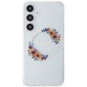 Guess GUHMS24MHFWFCT S24+ S926 przeźroczysty/transparent hardcase IML Flowers Wreath MagSafe