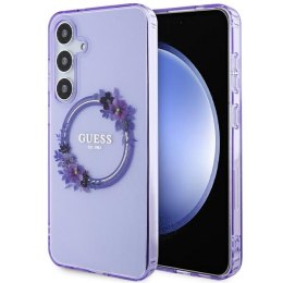 Guess GUHMS24MHFWFCU S24+ S926 fioletowy/purple hardcase IML Flowers Wreath MagSafe