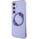 Guess GUHMS24MHFWFCU S24+ S926 fioletowy/purple hardcase IML Flowers Wreath MagSafe