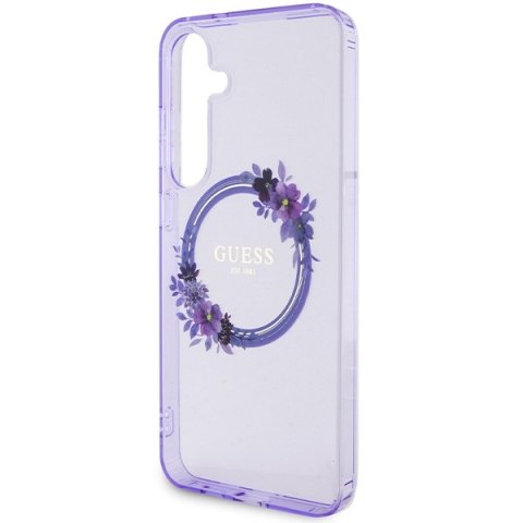 Guess GUHMS24MHFWFCU S24+ S926 fioletowy/purple hardcase IML Flowers Wreath MagSafe