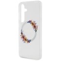 Guess GUHMS24SHFWFCT S24 S921 przeźroczysty/transparent hardcase IML Flowers Wreath MagSafe