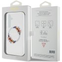 Guess GUHMS24SHFWFCT S24 S921 przeźroczysty/transparent hardcase IML Flowers Wreath MagSafe