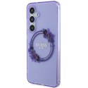 Guess GUHMS24SHFWFCU S24 S921 fioletowy/purple hardcase IML Flowers Wreath MagSafe