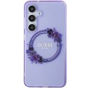 Guess GUHMS24SHFWFCU S24 S921 fioletowy/purple hardcase IML Flowers Wreath MagSafe