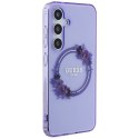 Guess GUHMS24SHFWFCU S24 S921 fioletowy/purple hardcase IML Flowers Wreath MagSafe