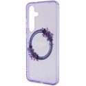 Guess GUHMS24SHFWFCU S24 S921 fioletowy/purple hardcase IML Flowers Wreath MagSafe