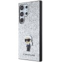 Karl Lagerfeld KLHCS24LGCNPSG S24 Ultra S928 srebrny/silver hardcase Fixed Glitter Ikonik Logo Metal Pin