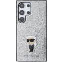 Karl Lagerfeld KLHCS24LGCNPSG S24 Ultra S928 srebrny/silver hardcase Fixed Glitter Ikonik Logo Metal Pin