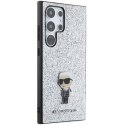 Karl Lagerfeld KLHCS24LGCNPSG S24 Ultra S928 srebrny/silver hardcase Fixed Glitter Ikonik Logo Metal Pin