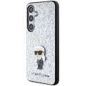 Karl Lagerfeld KLHCS24MGCNPSG S24+ S926 srebrny/silver hardcase Fixed Glitter Ikonik Logo Metal Pin