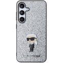 Karl Lagerfeld KLHCS24MGCNPSG S24+ S926 srebrny/silver hardcase Fixed Glitter Ikonik Logo Metal Pin