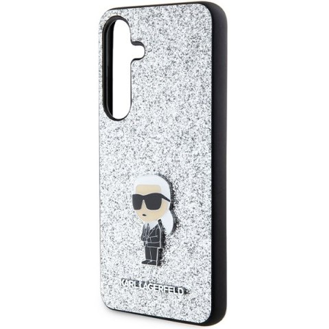 Karl Lagerfeld KLHCS24MGCNPSG S24+ S926 srebrny/silver hardcase Fixed Glitter Ikonik Logo Metal Pin