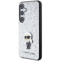 Karl Lagerfeld KLHCS24SGCNPSG S24 S921 srebrny/silver hardcase Fixed Glitter Ikonik Logo Metal Pin