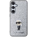 Karl Lagerfeld KLHCS24SGCNPSG S24 S921 srebrny/silver hardcase Fixed Glitter Ikonik Logo Metal Pin