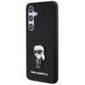 Karl Lagerfeld KLHCS24SGKNPSK S24 S921 czarny/black hardcase Fixed Glitter Ikonik Logo Metal Pin