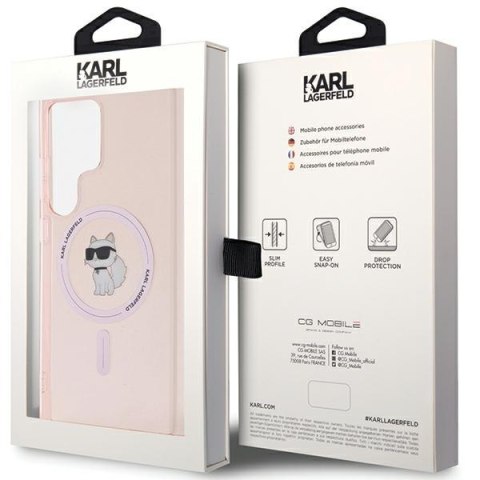 Karl Lagerfeld KLHMS24LHFCCNOP S24 Ultra S928 różowy/pink hardcase IML Choupette MagSafe