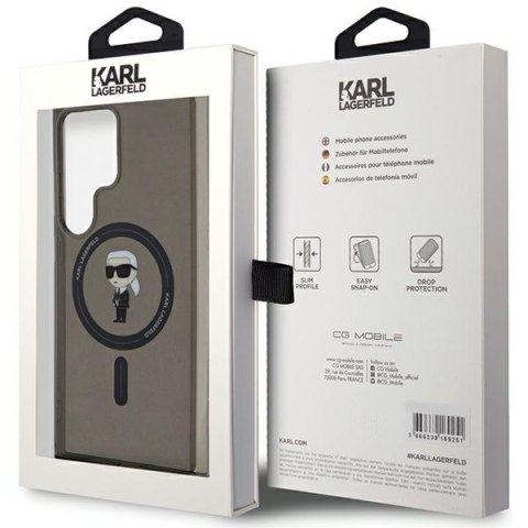Karl Lagerfeld KLHMS24LHFCKNOK S24 Ultra S928 czarny/black hardcase IML Ikonik MagSafe