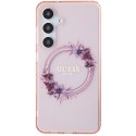 Guess GUHMS24SHFWFCP S24 S921 różowy/pink hardcase IML Flowers Wreath MagSafe