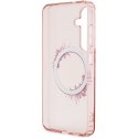 Guess GUHMS24SHFWFCP S24 S921 różowy/pink hardcase IML Flowers Wreath MagSafe