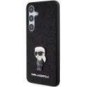 Karl Lagerfeld nakładka do Samsung Galaxy S24 Plus KLHCS24MGKNPSK czarna HC IKONIK FIXED GLITTER IKONIK LOGO METAL PIN