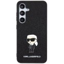 Karl Lagerfeld nakładka do Samsung Galaxy S24 Plus KLHCS24MGKNPSK czarna HC IKONIK FIXED GLITTER IKONIK LOGO METAL PIN