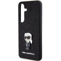 Karl Lagerfeld nakładka do Samsung Galaxy S24 Plus KLHCS24MGKNPSK czarna HC IKONIK FIXED GLITTER IKONIK LOGO METAL PIN