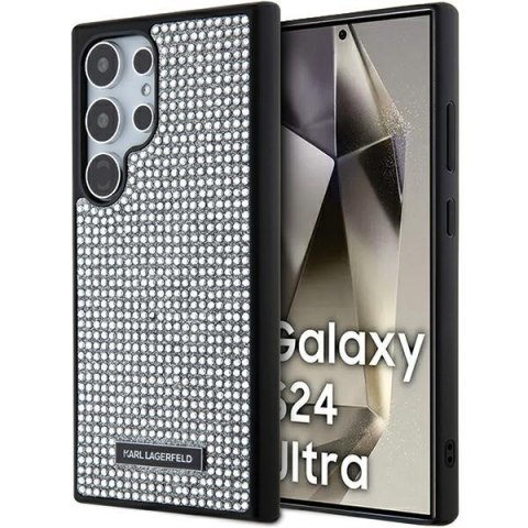 Karl Lagerfeld nakładka do Samsung Galaxy S24 Ultra KLHCS24LHDSPRS srebrna HC RHINESTONE LOGO METAL PLATE