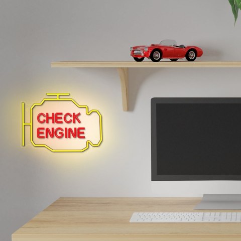 Neon PLEXI LED CHECK ENGINE żółto czerwony NNE21 Neolia