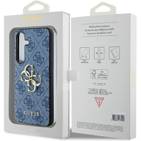 Guess nakładka do Samsung Galaxy S24 Plus GUHCS24M4GMGBL niebieska HC PU LEATHER 4G METAL LOGO