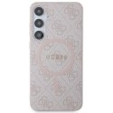 Guess nakładka do Samsung Galaxy S24 Plus GUHMS24MG4GFRP różowa HC MAGSAFE PU 4G RING CLASSIC LOGO