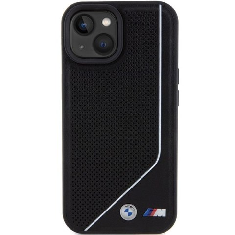 BMW BMHMP15S23PUCPK iPhone 15 / 14 / 13 6.1" czarny/black hardcase Perforated Twisted Line MagSafe