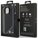 BMW BMHMP15S23PUCPK iPhone 15 / 14 / 13 6.1" czarny/black hardcase Perforated Twisted Line MagSafe