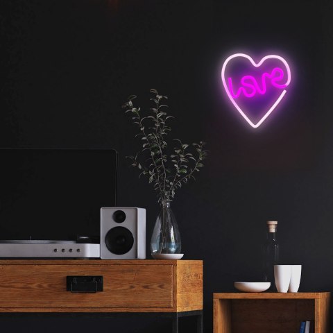 Neon LED LOVE W SERCU fiolet biały NNE02 Neolia