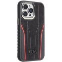 Audi Genuine Leather MagSafe iPhone 14 Pro 6.1" czarno-czerwony/black-red hardcase AU-TPUPCMIP14P-R8/D3-RD