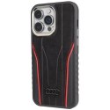 Audi Genuine Leather MagSafe iPhone 14 Pro Max 6.7" czarno-czerwony/black-red hardcase AU-TPUPCMIP14PM-R8/D3-RD