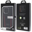 Audi Genuine Leather MagSafe iPhone 15 Pro 6.1" czarno-czerwony/black-red hardcase AU-TPUPCMIP15P-R8/D3-RD