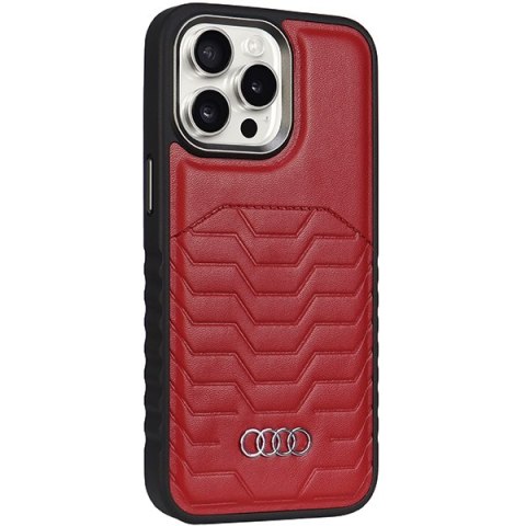 Audi Synthetic Leather MagSafe iPhone 14 Pro Max 6.7" czerwony/red hardcase AU-TPUPCMIP14PM-GT/D3-RD
