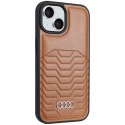 Audi Synthetic Leather MagSafe iPhone 15 Plus / 14 Plus 6.7" brązowy/brown hardcase AU-TPUPCMIP15M-GT/D3-BN