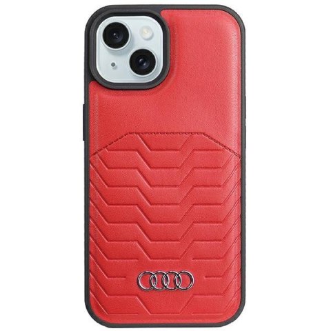 Audi Synthetic Leather MagSafe iPhone 15 Plus / 14 Plus 6.7" czerwony/red hardcase AU-TPUPCMIP15M-GT/D3-RD