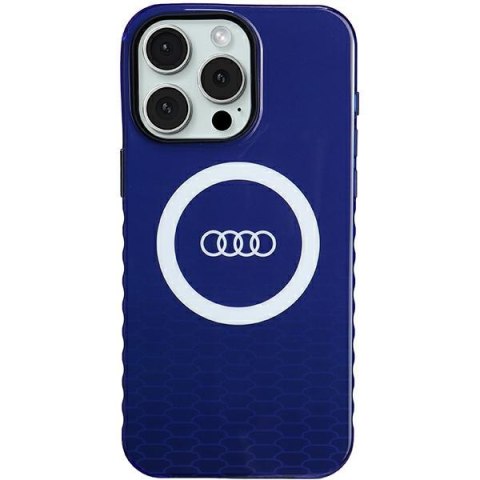 Audi nakładka do iPhone 15 Pro Max 6,7" niebieska IML Big Logo MagSafe Case